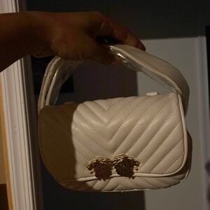 Belt Lionhead Lion Detail Beige/Cream Cross Body Bag